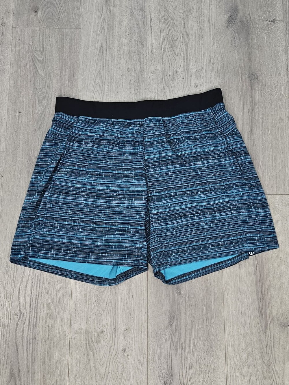 lululemon athletica Men’s Blue and Black Heathered Training Shorts